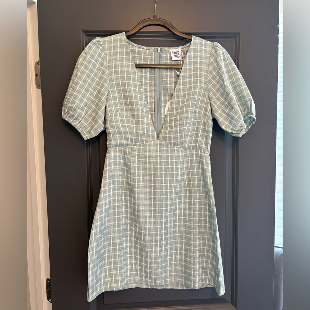 Princess Polly Skylar Rose Dress, plaid mini dress